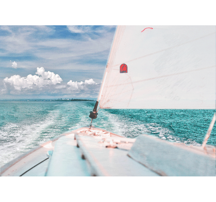 Photo murale bateau sur la mer près de la côte - TenStickers