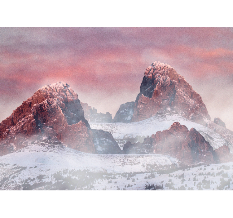 Papier peint salon Brouillard couvrant les forêts de montagne - TenStickers