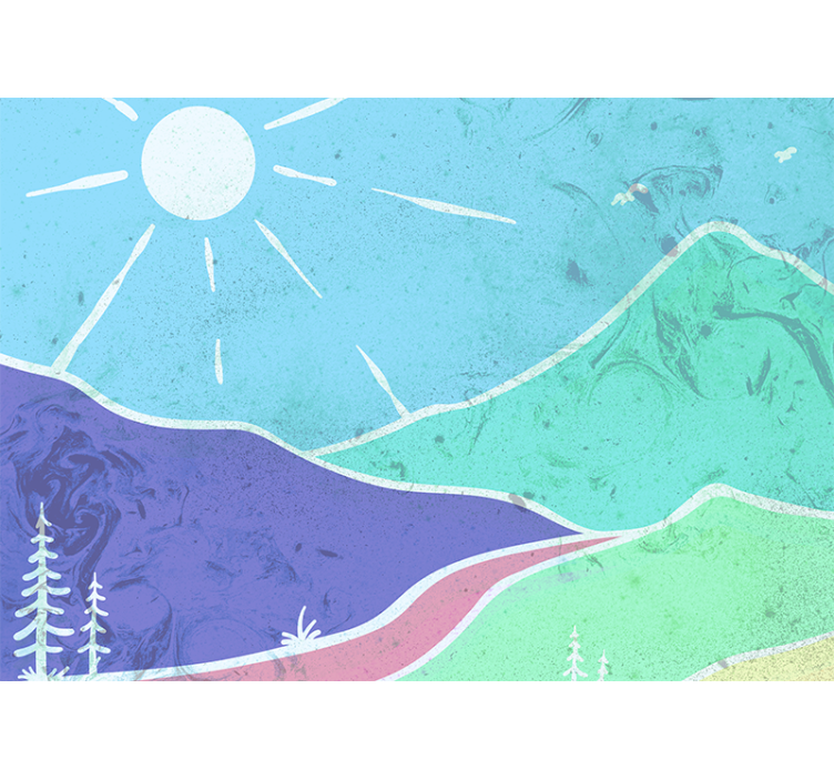 Tapisserie murale paysage scène de paysage montagneux - TenStickers