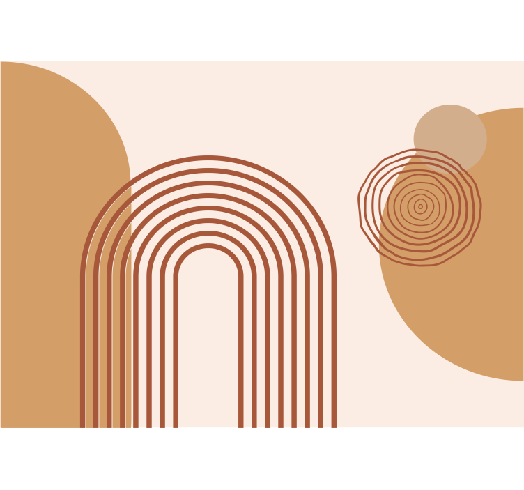 Tapisserie murale abstraite lignes courbes géométriques - TenStickers