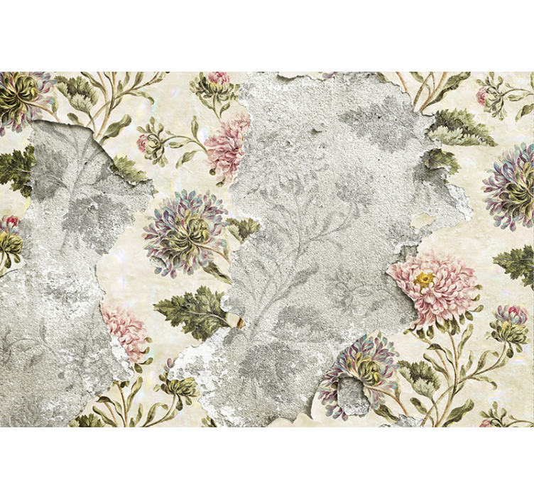 Tapisserie fleur motif floral vintage - TenStickers