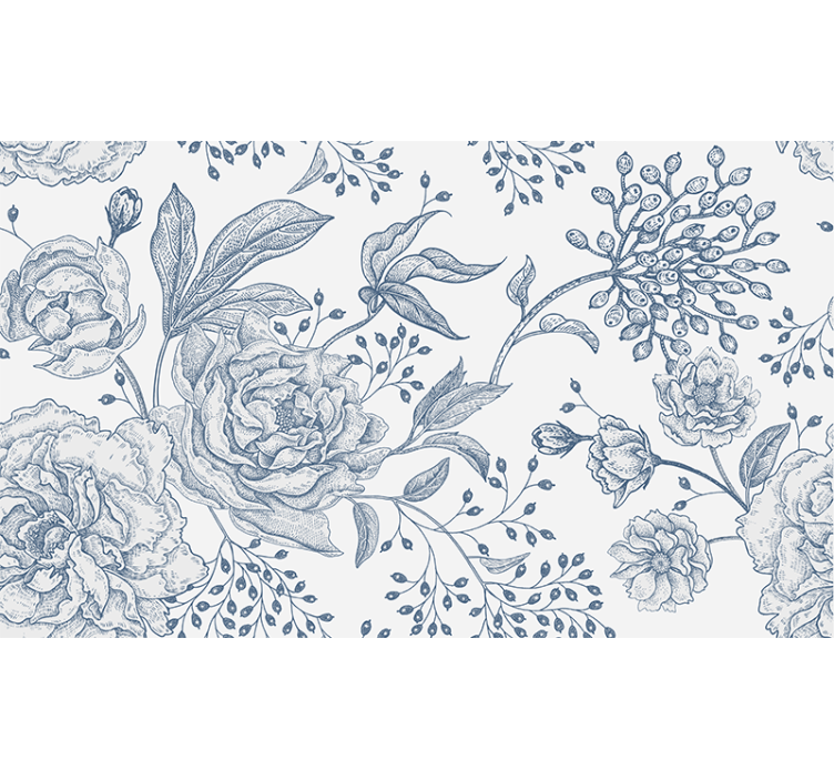Papier peint vintage Design floral de style rétro - TenStickers