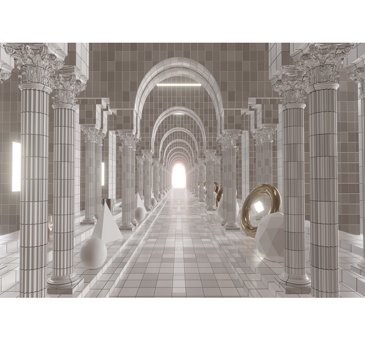 Papier peint 3D Illusion d'optique des colonnes - TenStickers