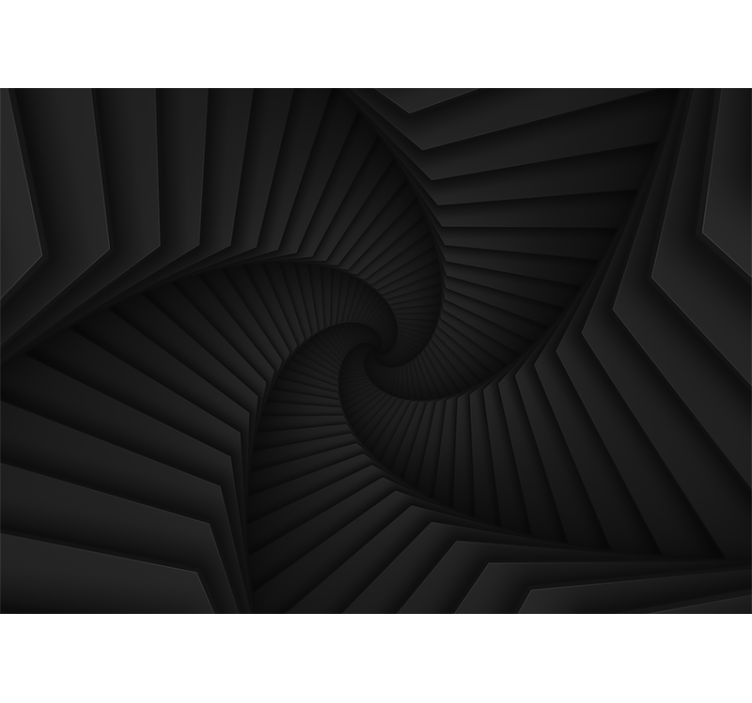 Papier peint 3D Effet 3d tunnel noir - TenStickers