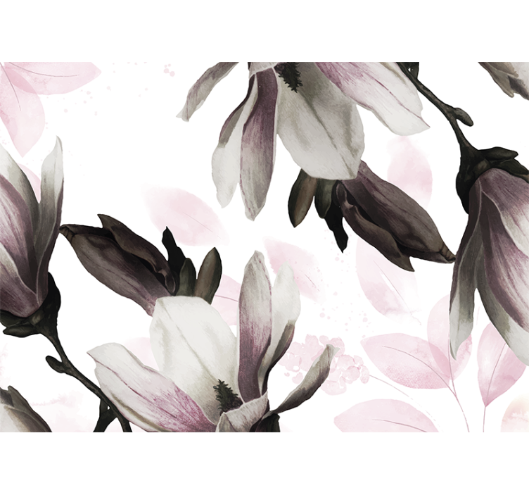 Tapisserie magnolia fleurs de magnolia élégantes - TenStickers