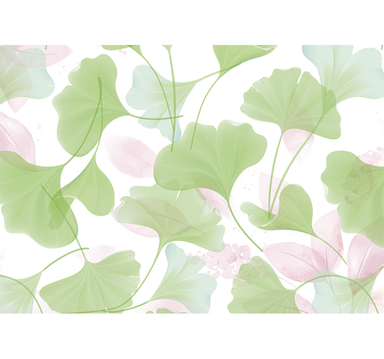 Tapisserie fleur motif feuilles de ginkgo - TenStickers