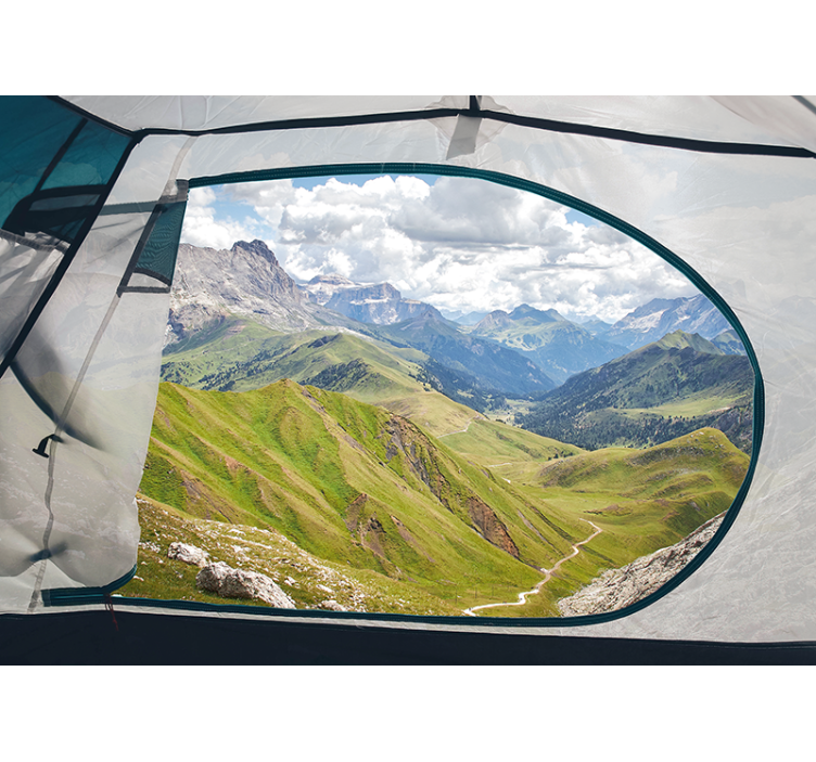 Tapisserie murale paysage montagne verdoyante - TenStickers