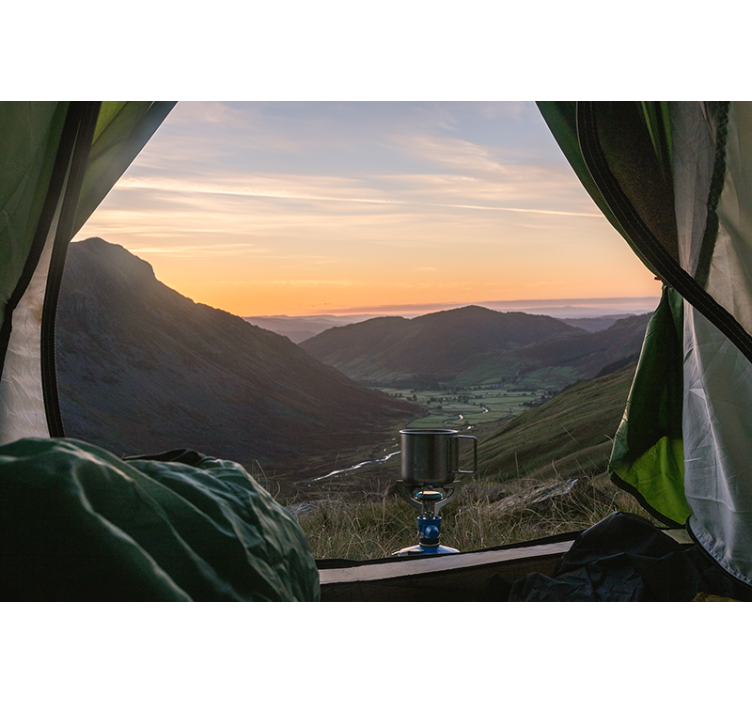 Tapisserie murale paysage vue pittoresque de montagne - TenStickers