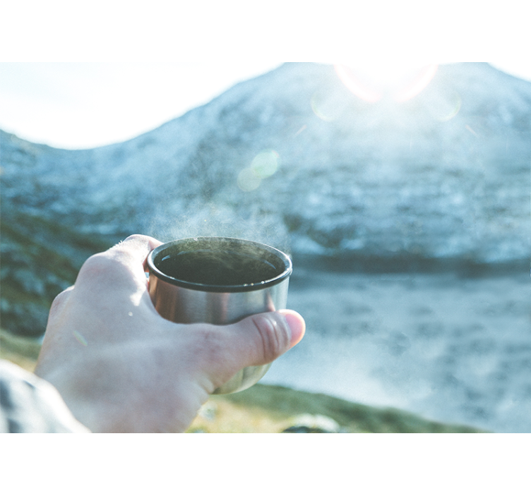 Tapisserie personnalisée main tenant une boisson - TenStickers