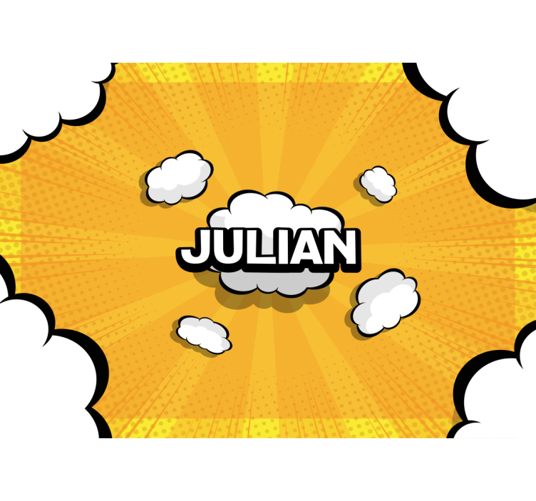 Papier peint vintage Nom de bande dessinée jaune - TenStickers