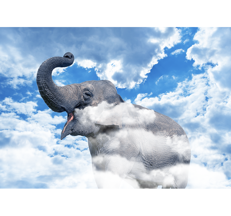 Tapisserie autres animaux Éléphant dans les nuages - TenStickers