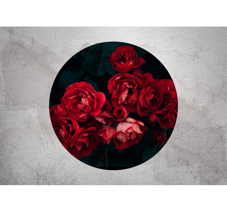 Tapisserie rose fleurs de roses rouges - TenStickers
