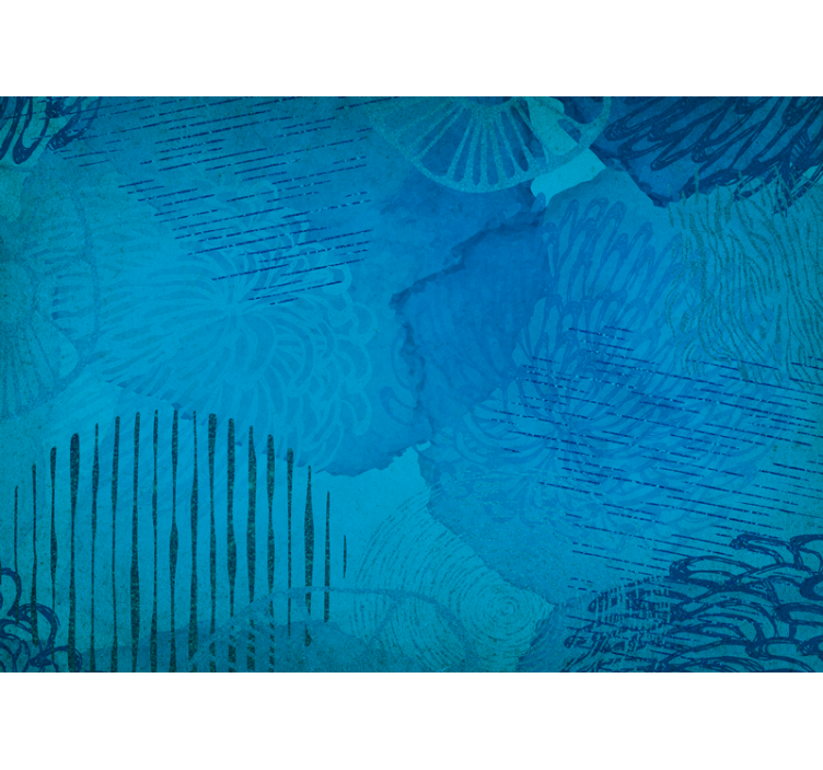 Papier peint mural de fleurs Dessin géométrique bleu clair - TenStickers