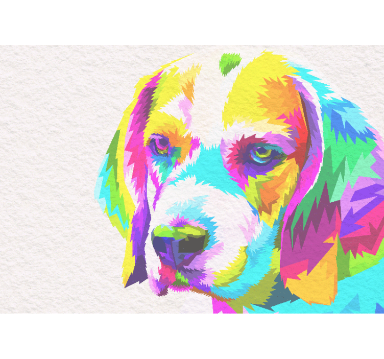 Tapisserie murale animaux portrait de chien coloré - TenStickers