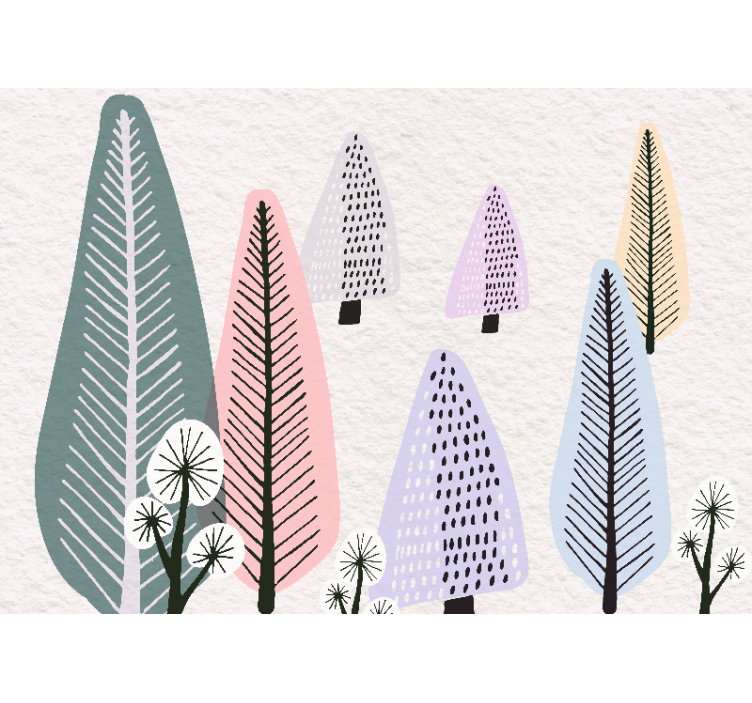 Tapisserie murale arbre motifs de feuilles ornementales - TenStickers