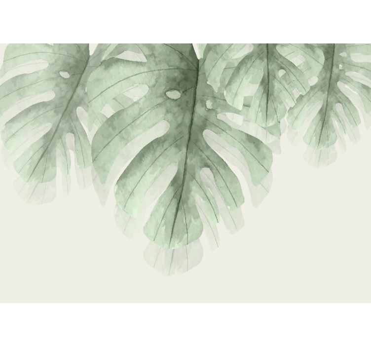 Papier peint nature Feuilles vertes aquarelles - TenStickers