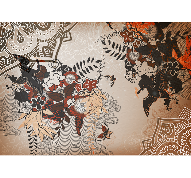 Papier peint design Mélange de motifs de style oriental - TenStickers