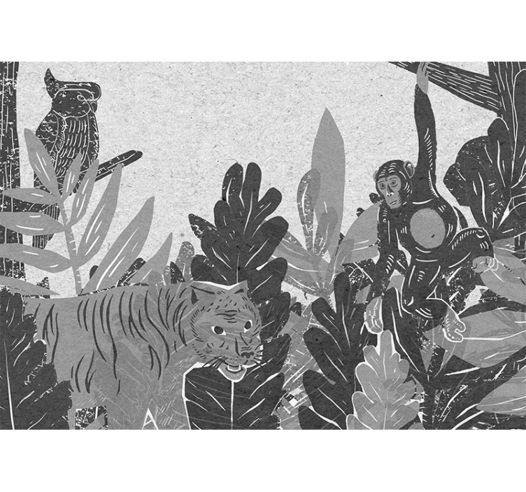 Tapisserie murale animaux scène d'exploration sauvage - TenStickers