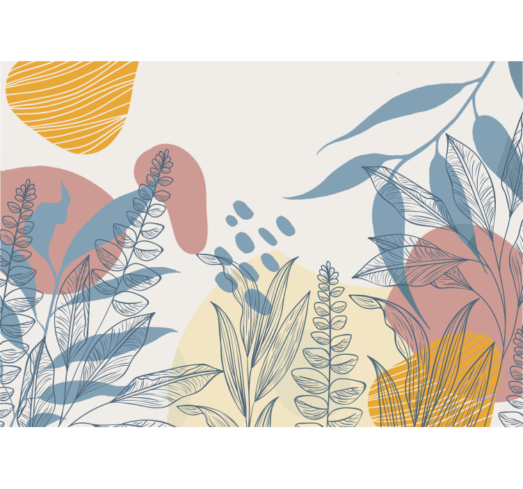 Tapisserie nature éléments de plantes stylisés - TenStickers