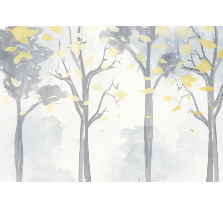 Tapisserie murale arbre silhouettes d'automne - TenStickers
