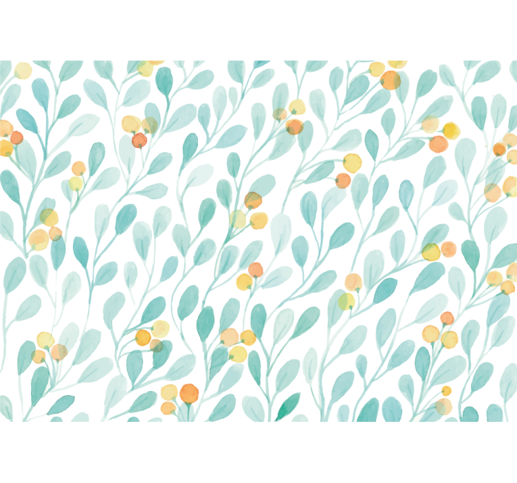 Tapisserie fleur motif feuilles botaniques - TenStickers