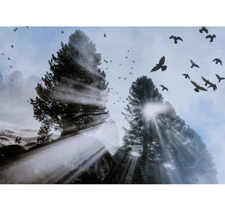 Papier peint mural d'animaux Oiseaux vintage dans l'air - TenStickers