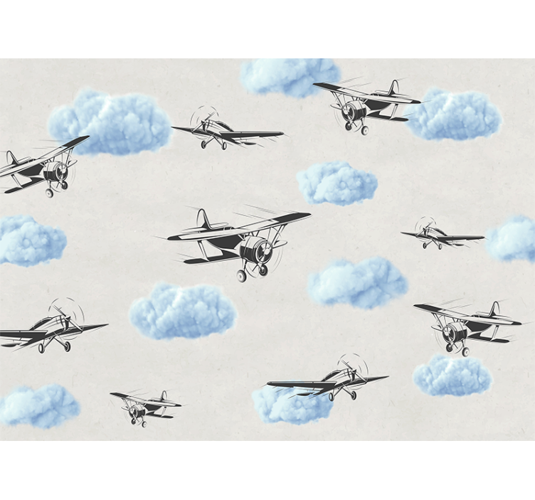 Papier peint mural ciel Avions dans le ciel - TenStickers