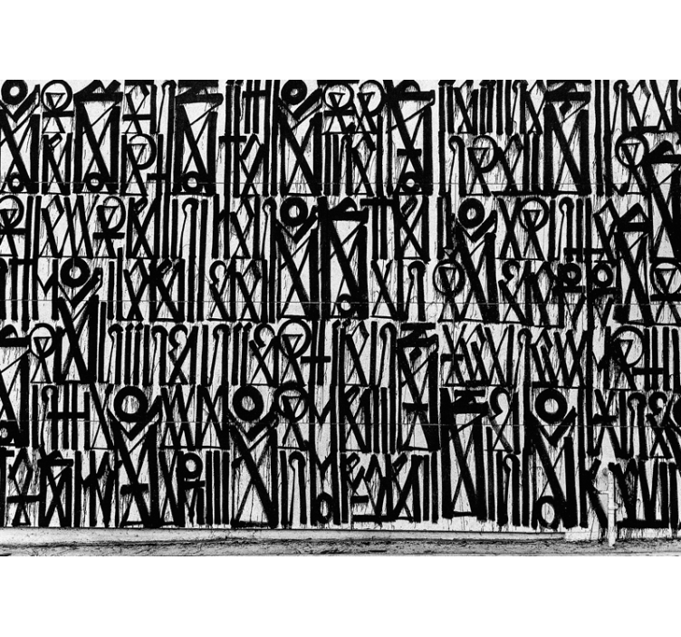 Tapisserie graffiti motifs abstraits noirs - TenStickers