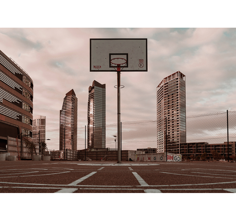 Photo murale chambre ado Terrain de basketball - TenStickers