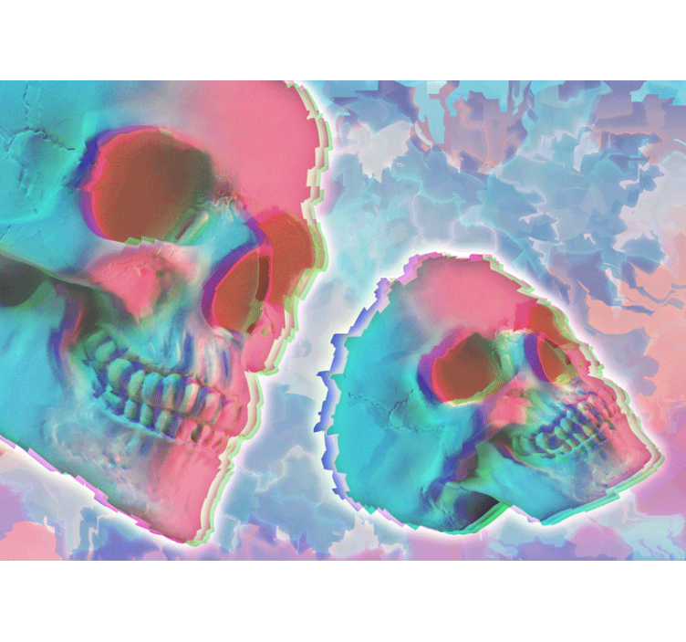 Papier peint tête de mort psychédélique - TenStickers