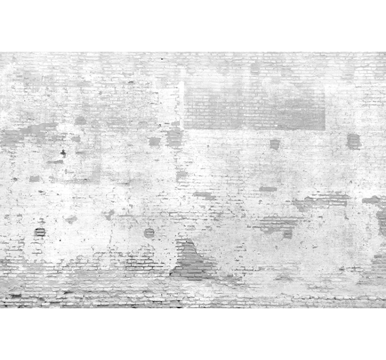 Tapisserie murale briques vieux mur blanc - TenStickers