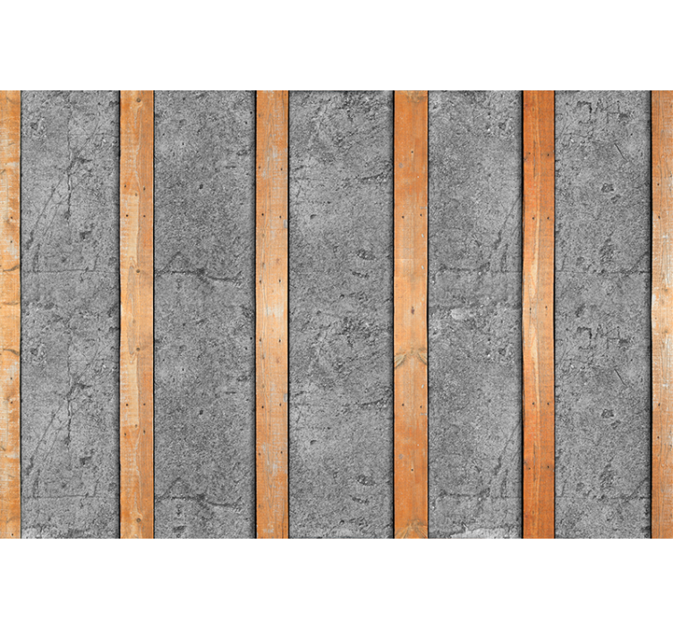Tapisserie murale planches en bois sur béton - TenStickers