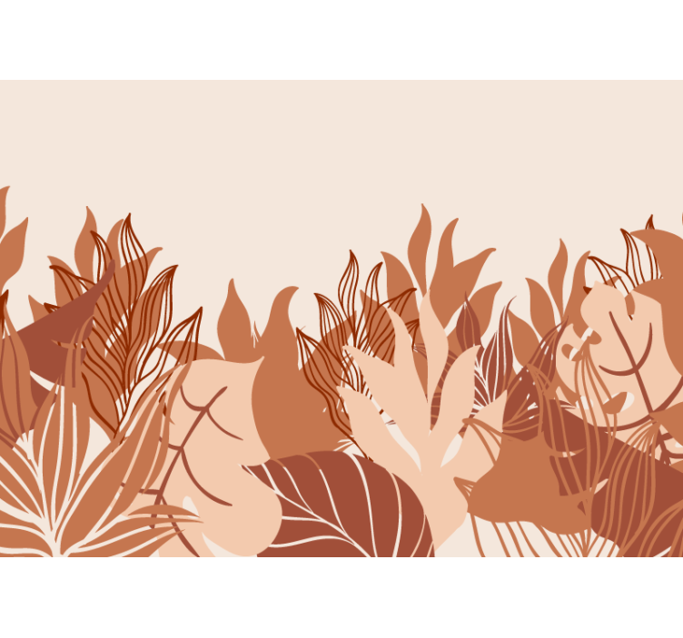 Tapisserie murale terracotta paysage tropical - TenStickers