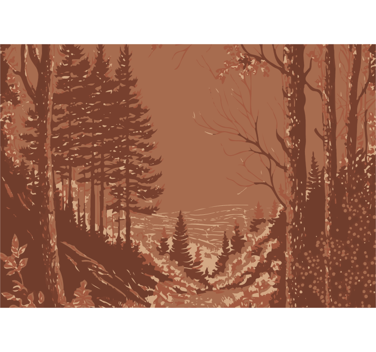 Tapisserie murale terracotta design abstrait nature - TenStickers