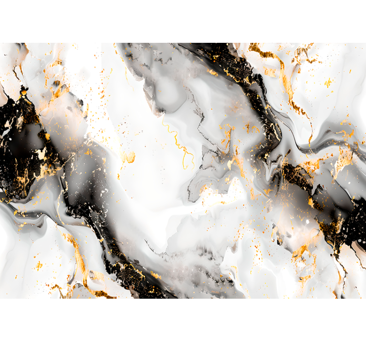 Tapisserie murale abstraite motif noir et blanc - TenStickers