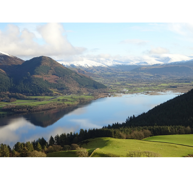 Tapisserie lac vue sereine sur le lac - TenStickers