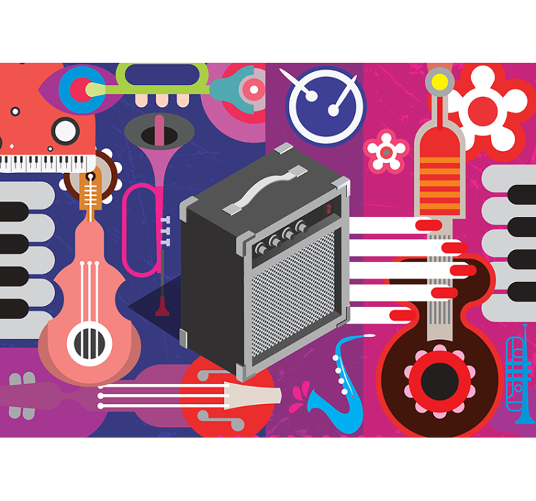 Tapisserie musique amplificateurs et instruments - TenStickers