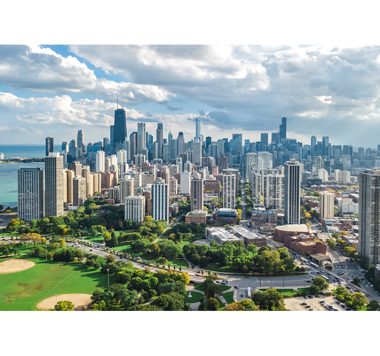 Photo murale Ville de Chicago et parc Lincoln - TenStickers