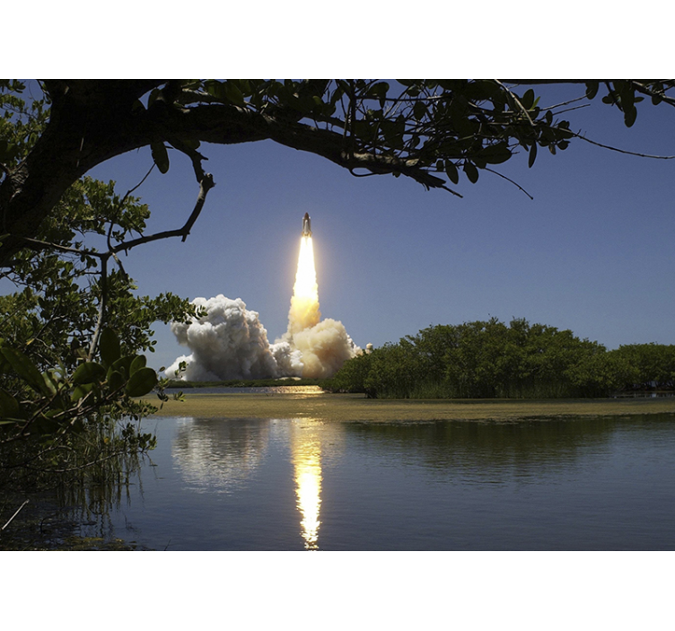 Papier peint paysage fusée volante - TenStickers