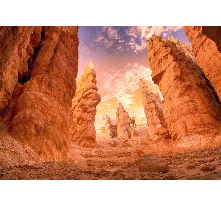 Papier peint rose canyon desert - TenStickers