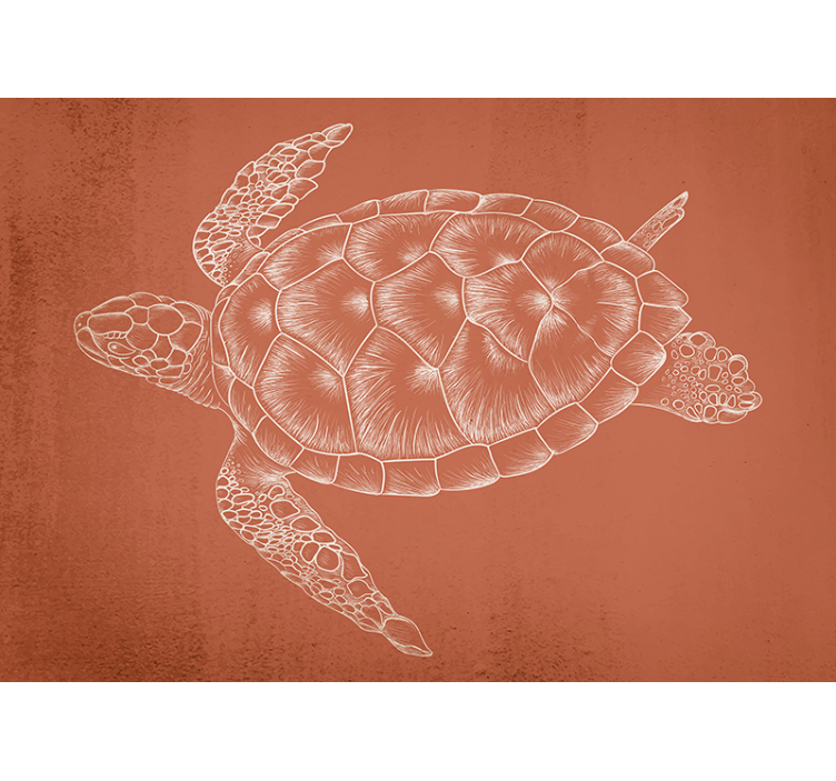 Tapisserie murale animaux illustration de tortue marine - TenStickers