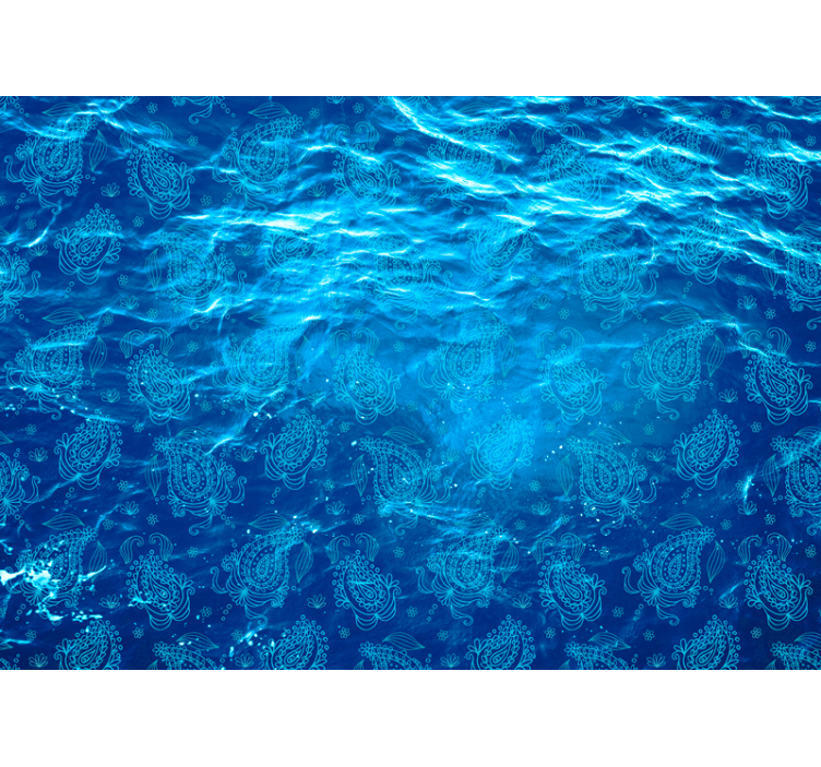 Photo murale Paisley et fond océanique - TenStickers