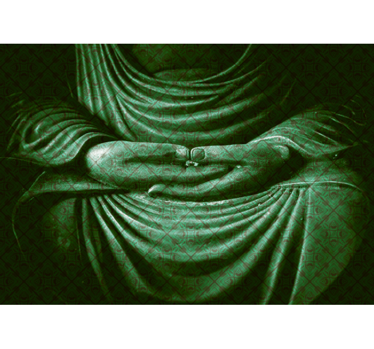 Photo murale Paisley sur fond vert texturé - TenStickers