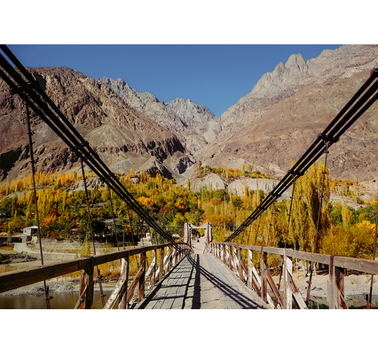 Papier peint mural forets Pont de la jungle - TenStickers