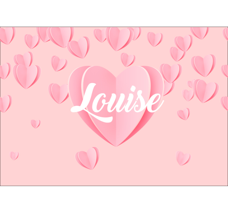 Papier peint chambre Coeur rose personnalisé - TenStickers