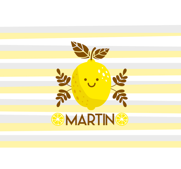Tapisserie personnalisable décor de citron souriant - TenStickers