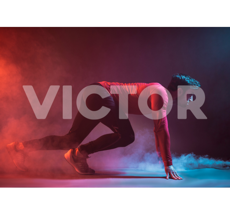 Tapisserie personnalisé silhouette de coureur dynamique - TenStickers