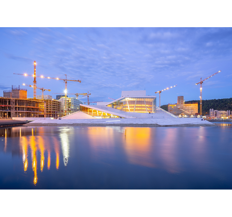 Tapisserie ville conception architecturale moderne - TenStickers