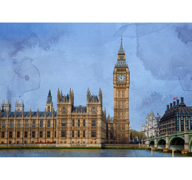Tapisserie londres monument de big ben - TenStickers