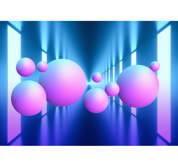 Photo murale 3D boules lumineuses flottantes - TenStickers